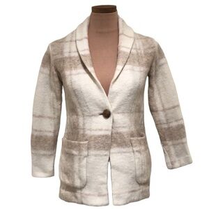 Artizia Wilfred Off Duty Jacket  Size XXS Cream Tan Plaid Will